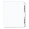 Avery Dennison Numerical Index Tab, Side 201-225, White, Pk25 01338